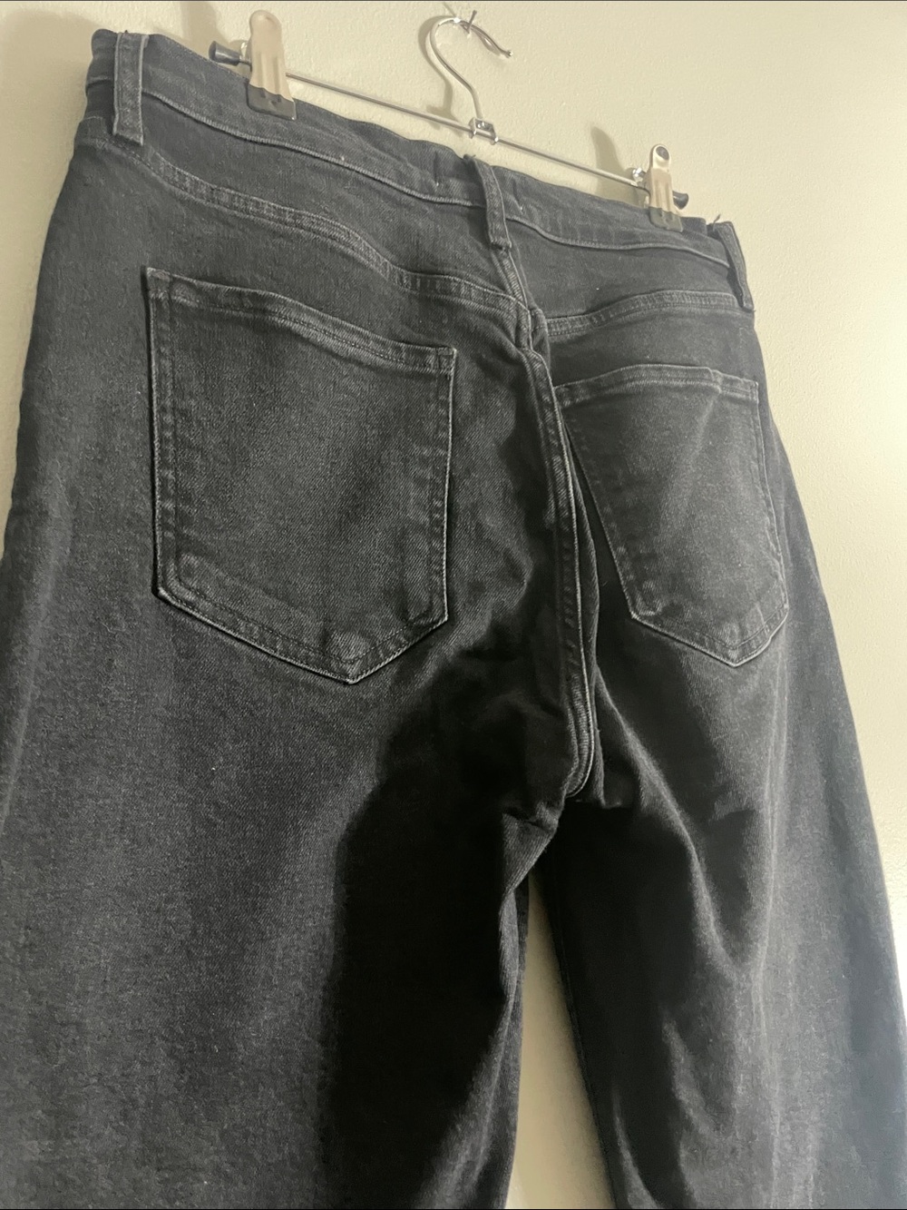 AGOLDE Women's Washed Black High Rise Straight Leg Button Fly Jeans - Picture 7 of 14